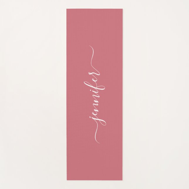 Typografie Schrift personalisierter Name Roségold Yogamatte (Vorderseite)