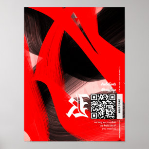 Typografie schwarz rot weiß Arbeit Poster