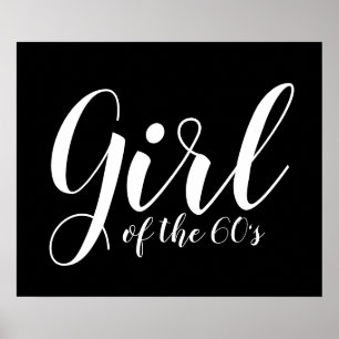 Typografie-Schwarz-weiße der 60er Jahre Poster