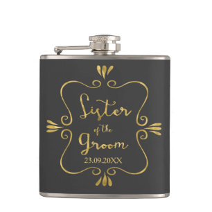Typografie-Schwester des Groom Funny Flachmann