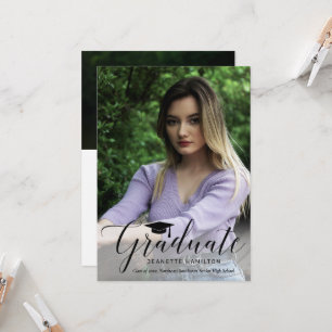 Typografie Script Abschluss vor/zurück Foto Einladung