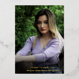 Typografie Script Abschluss vor/zurück Foto Folieneinladung