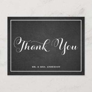 Typografie Script Danke Chalkboard Postcard Postkarte