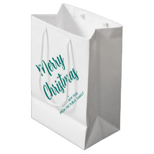 Typografie Script frohe Weihnachten Elegante Vorla Mittlere Geschenktüte