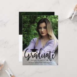 Typografie Script Front/Back Foto Abschluss Invi Einladung