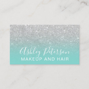 Typografie-Silber-Glitter des Makes-up eleganter Visitenkarte