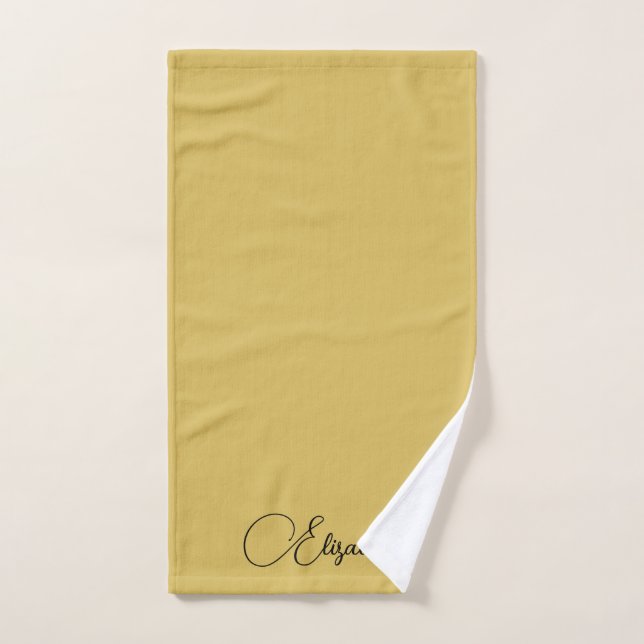 Typografie Skript Name Vorlage Schwarz und Gold Handtuch (Handtuch)