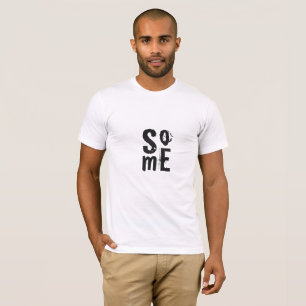 Typografie Social Media Cool Black Print T-Shirt