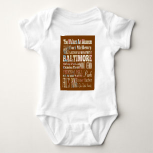 Typografie, souveneir, Maryland, Baltimore, Baby Strampler