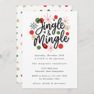 Typografie Spaß Jingle und Mingle Weihnachtsfest-P Einladung