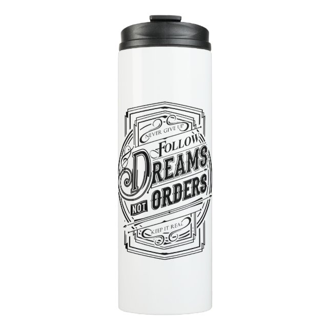 Typografie-Spruch Thermosbecher (Vorderseite)