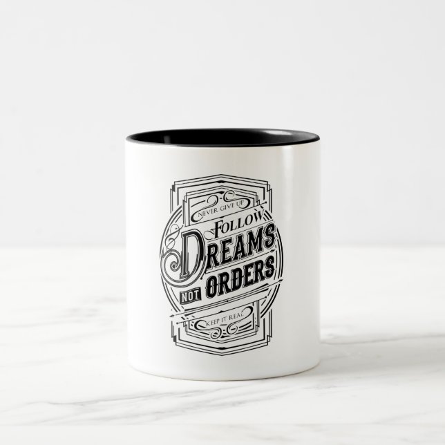 Typografie-Spruch Zweifarbige Tasse (Mittel)