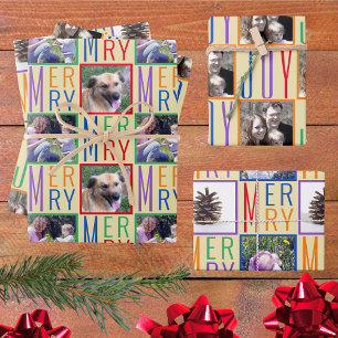 Typografie Square Fotos farbenfrohe Regenbogenfarb Geschenkpapier Set