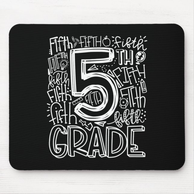 Typografie-Team der fünften Klasse Lehrer zurück Mousepad (Vorne)