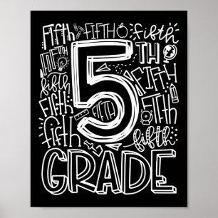 Typografie-Team der fünften Klasse Lehrer zurück Poster