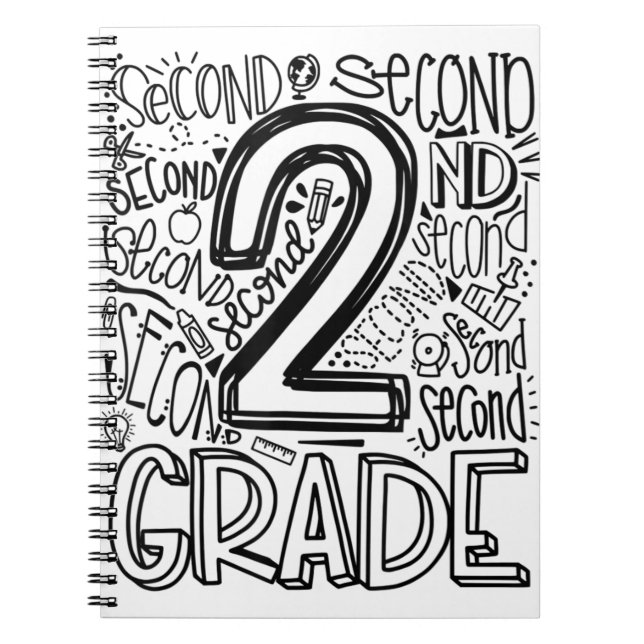 Typografie-Team der zweiten Stufe bis zum zweiten Notizblock (Vorderseite)