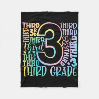 Typografie-Team-Tie-Dye-Ck-Zur-Schule-Tea 3. Klass Fleecedecke