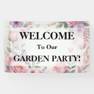 Typografie Text Blumenherzen romantische Aquarellf Banner