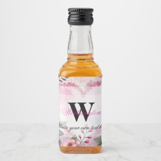 Typografie Text florale Herzen romantische Wasserf Alkoholflaschenetikett