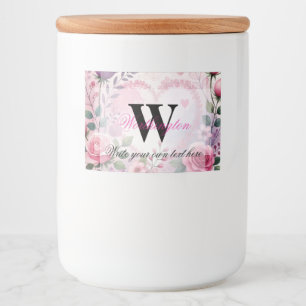Typografie-Text florale Herzen romantische Wasserf Lebensmitteletikett
