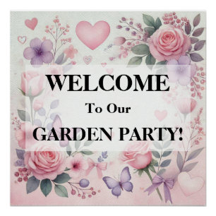 Typografie Text florale Herzen romantische Wasserf Poster