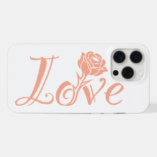 Typografie trifft Natur: Die Liebesrose iPhone 15 Pro Max Hülle