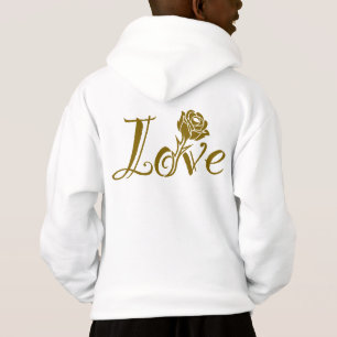Typografie trifft Natur: Die Rose der Liebe Hoodie