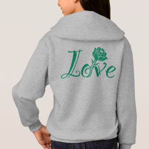 Typografie trifft Natur: Die Rose der Liebe Hoodie