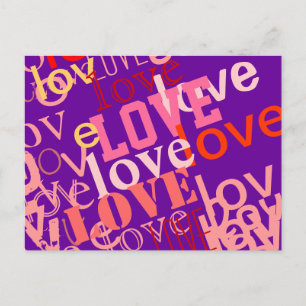 Typografie über Liebe Postkarte