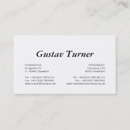 Typografie und Farbe Visitenkarte