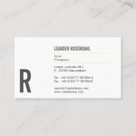 Typografie und Farbe Visitenkarte