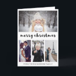 Typografie und moderne frohe Weihnachten der<br><div class="desc">Diese einfachen,  stilvollen Grußkarten kennzeichnen vier Ihrer LieblingsFotos und die Wörter "frohe Weihnachten" in der modernen schwarzen Typografie.</div>
