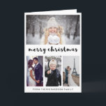 Typografie und moderne frohe Weihnachten der<br><div class="desc">Diese einfachen,  stilvollen Grußkarten kennzeichnen vier Ihrer LieblingsFotos und die Wörter "frohe Weihnachten" in der modernen schwarzen Typografie.</div>