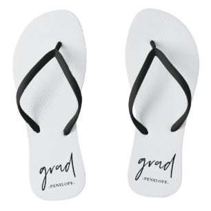 Typografie und Name Schwarz/Weiß Flip Flops