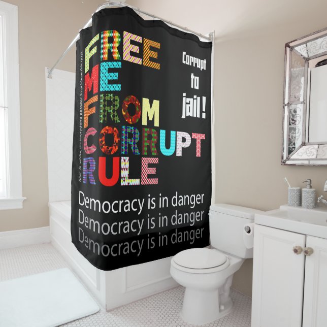 Typografie und Text Duschvorhang (Beispiel)