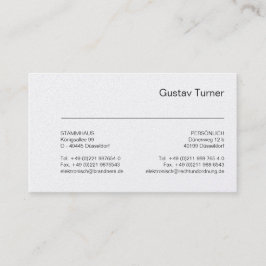 Typografie und Weiß Visitenkarte