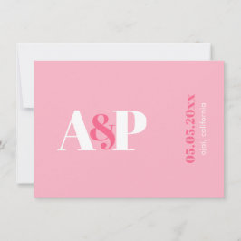 Typografie Vibranntes Pink Magenta Monogram Weddin Save The Date