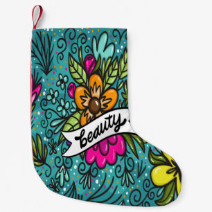 Typografie, Vintage-Stil, Retro-Vibe, Wasserfarbe, Kleiner Weihnachtsstrumpf