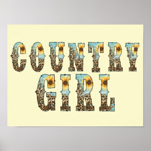 Typografie von Funky Country Girls Poster