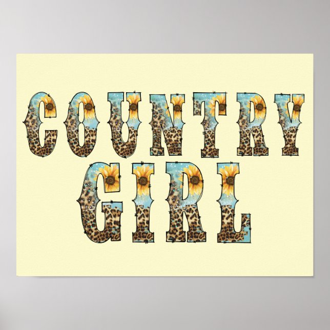 Typografie von Funky Country Girls Poster (Vorne)