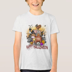 Typografie von niedlichen Halloween-Nutztieren Tri-Blend Shirt