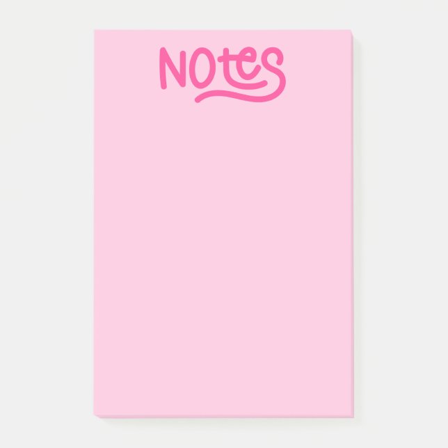 Typografie von rosa Handschriften Post-it Klebezettel (Vorderseite)