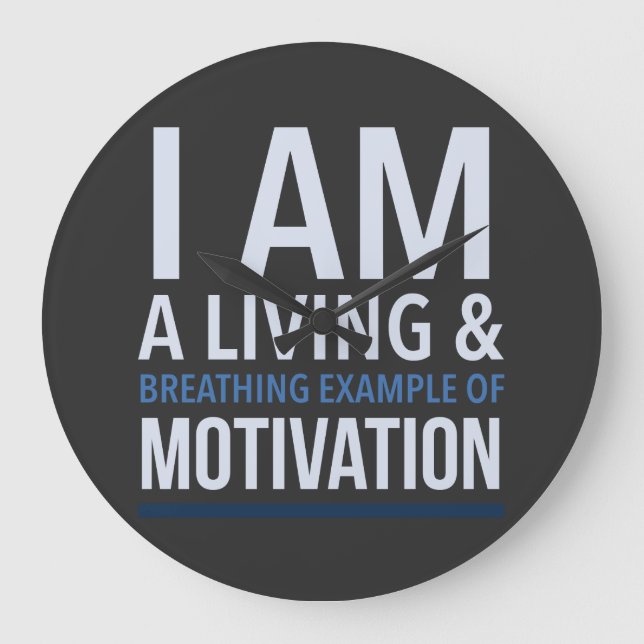 Typografie Wall Clock Große Wanduhr (Vorderseite)