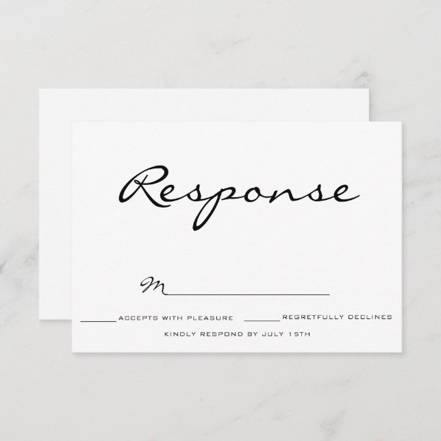 Typografie Wedding rsvp Einladung (Vorne/Hinten)