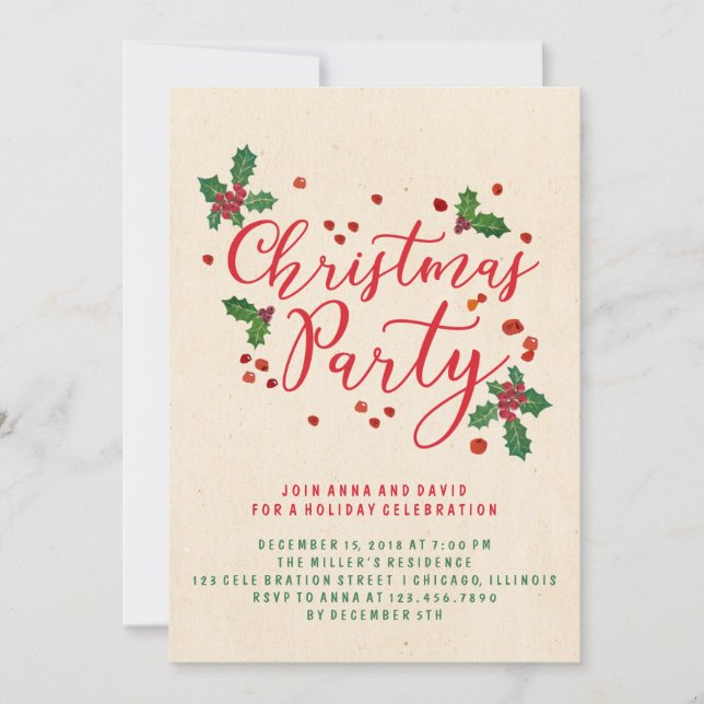 Typografie - Weihnachtsfeier Einladung (Vorderseite)