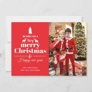 Typografie Weihnachtsfotokarte Feiertagskarte