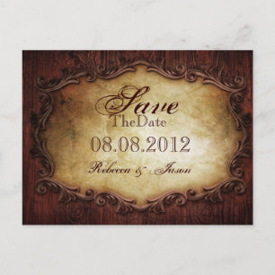 Typografie Western Land Hochzeit Save the Date Ankündigungspostkarte