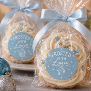 Typografie Whimsical Hand Gezeichnet Cupcake Doodl Runder Aufkleber
