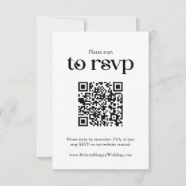 Typografie White QR Code Wedding RSVP Karte