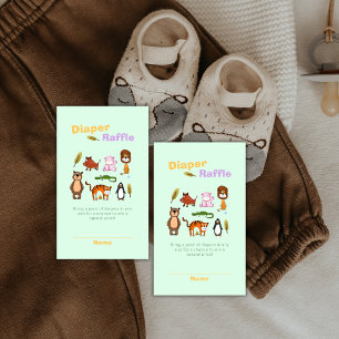 Typografie Wild Safari Windel-Raffle Baby Shower Begleitkarte